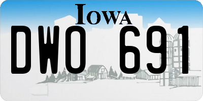 IA license plate DWO691