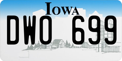 IA license plate DWO699