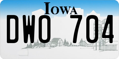IA license plate DWO704