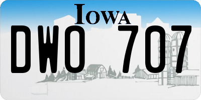 IA license plate DWO707