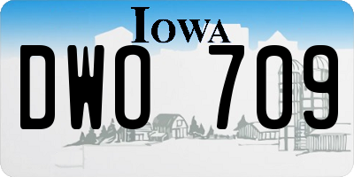 IA license plate DWO709