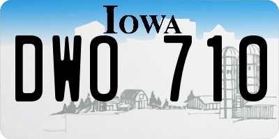 IA license plate DWO710