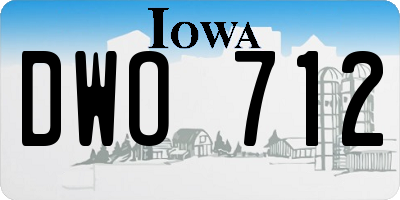IA license plate DWO712