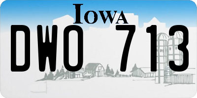 IA license plate DWO713