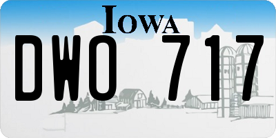 IA license plate DWO717