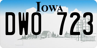 IA license plate DWO723
