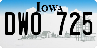 IA license plate DWO725
