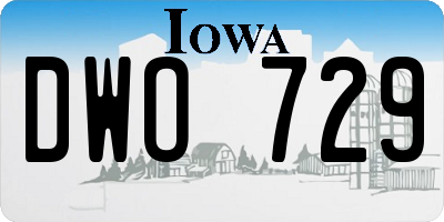 IA license plate DWO729