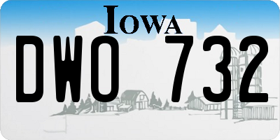 IA license plate DWO732