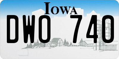 IA license plate DWO740