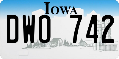 IA license plate DWO742