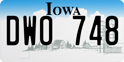 IA license plate DWO748