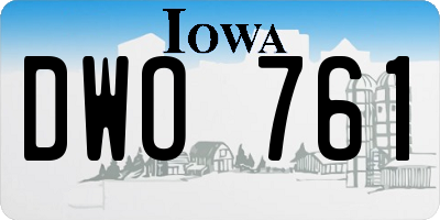 IA license plate DWO761