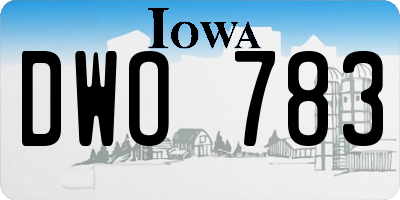 IA license plate DWO783