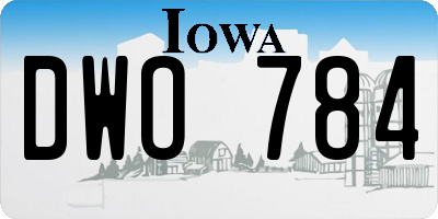 IA license plate DWO784