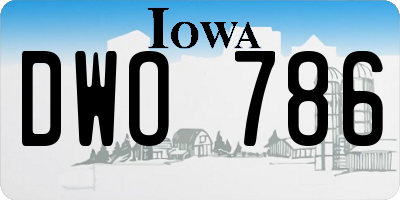 IA license plate DWO786