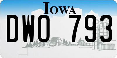 IA license plate DWO793
