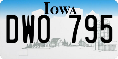 IA license plate DWO795