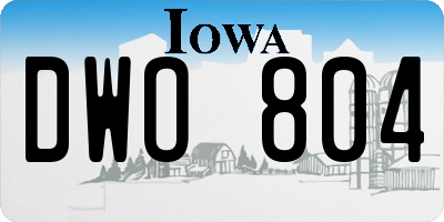 IA license plate DWO804