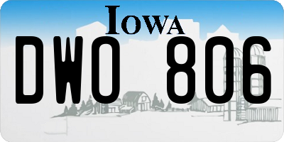 IA license plate DWO806