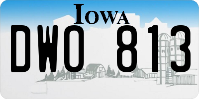 IA license plate DWO813