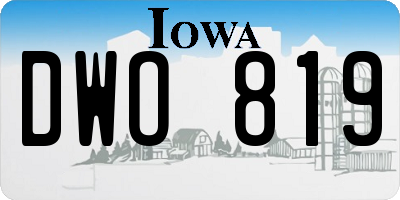 IA license plate DWO819