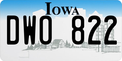IA license plate DWO822
