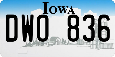 IA license plate DWO836