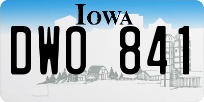 IA license plate DWO841