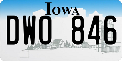 IA license plate DWO846