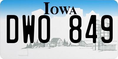 IA license plate DWO849