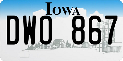 IA license plate DWO867