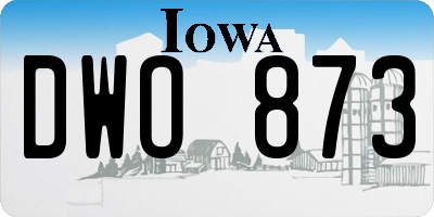 IA license plate DWO873