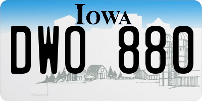 IA license plate DWO880