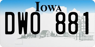 IA license plate DWO881