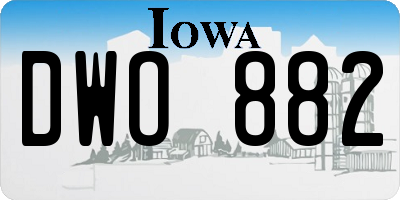 IA license plate DWO882