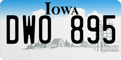 IA license plate DWO895