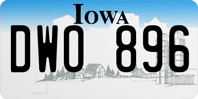IA license plate DWO896