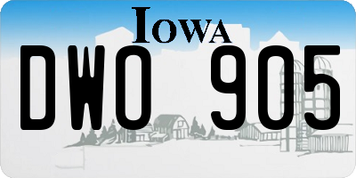 IA license plate DWO905
