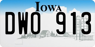 IA license plate DWO913