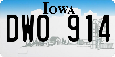 IA license plate DWO914