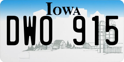 IA license plate DWO915