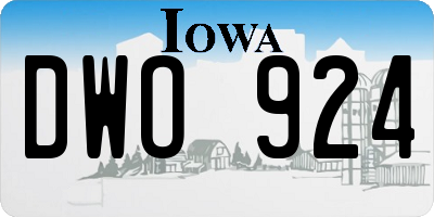 IA license plate DWO924