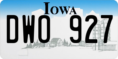 IA license plate DWO927