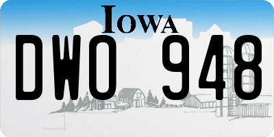 IA license plate DWO948