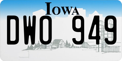 IA license plate DWO949