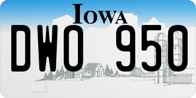 IA license plate DWO950