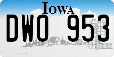 IA license plate DWO953