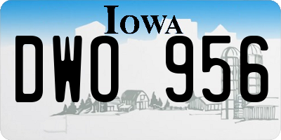 IA license plate DWO956