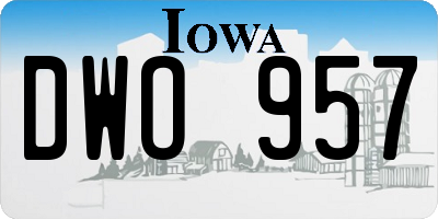 IA license plate DWO957